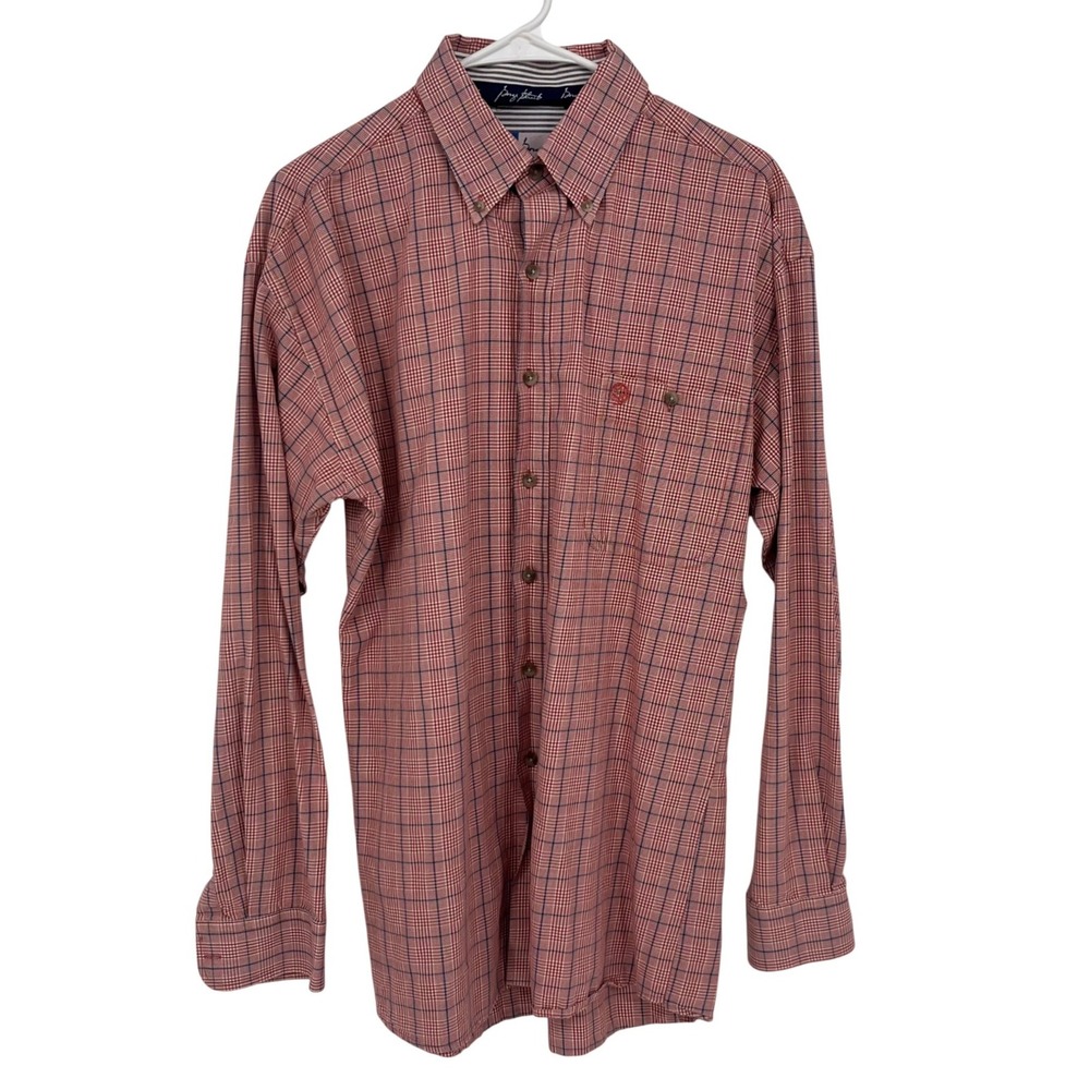 Wrangler George Strait Cowboy Cut Collection Men's Shirt‎ Large Red Plaid Button